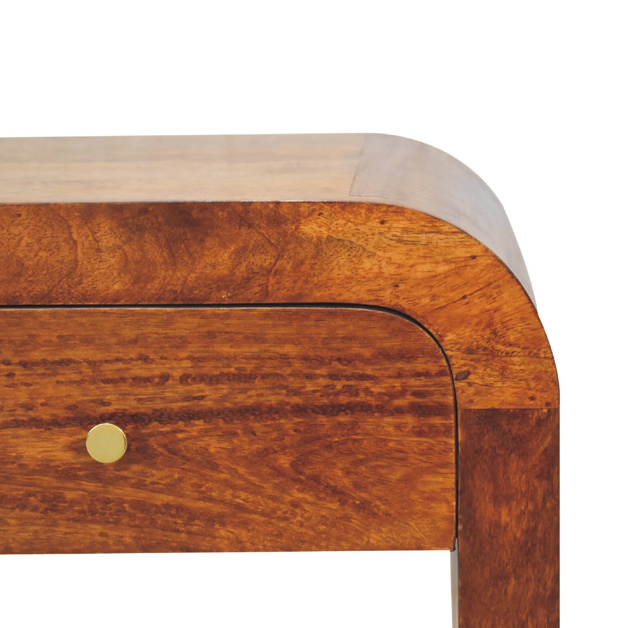 Solid Mango Wood Chestnut Finished 1 Drawer Darcy Bedside - Image 4