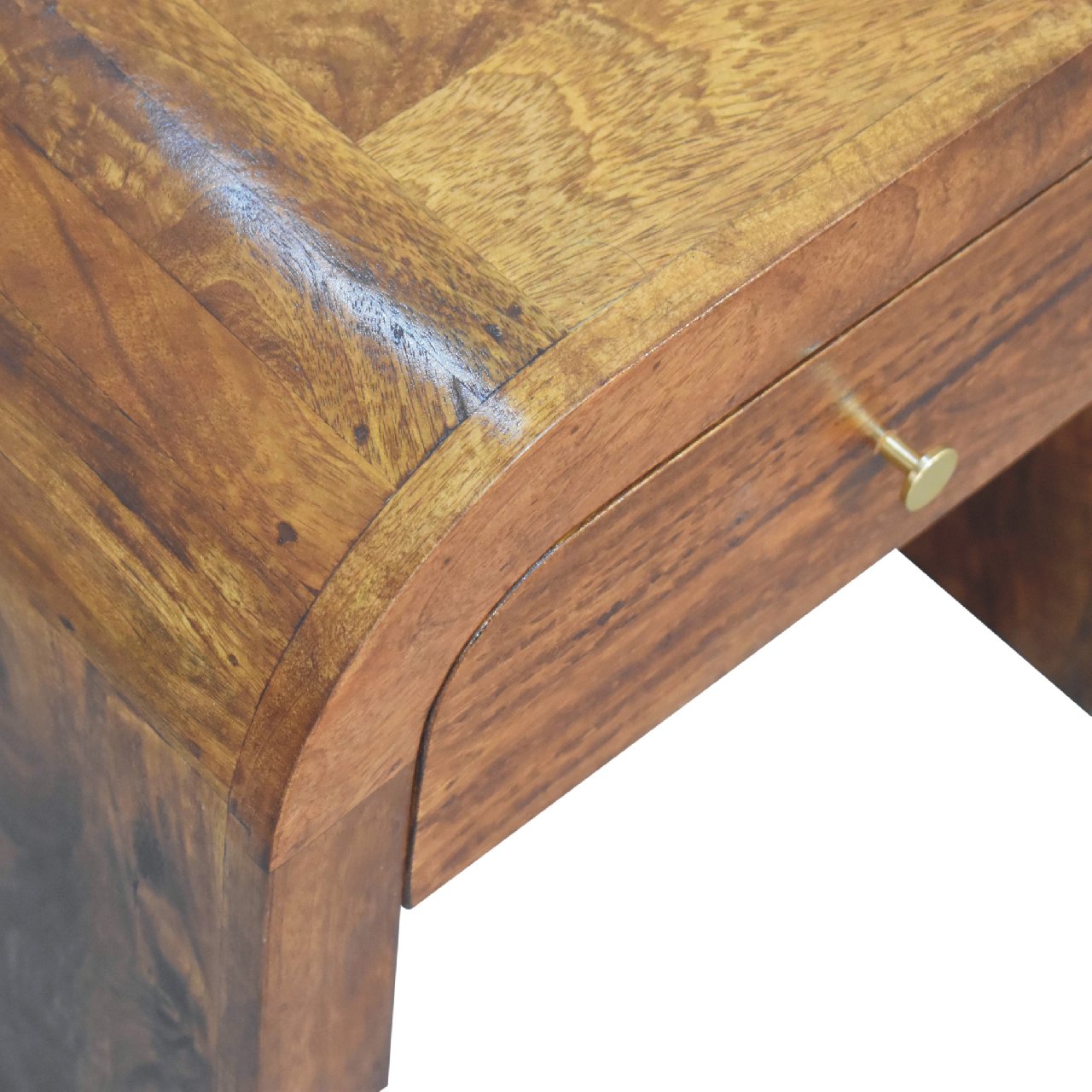 Solid Mango Wood Chestnut Finished 1 Drawer Darcy Bedside - Image 5