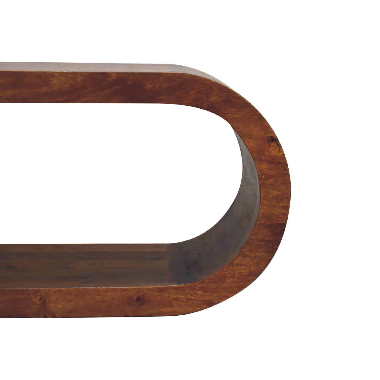 Solid Mango Wood Chestnut Finished Wall Mounted Media Unit - Image 4