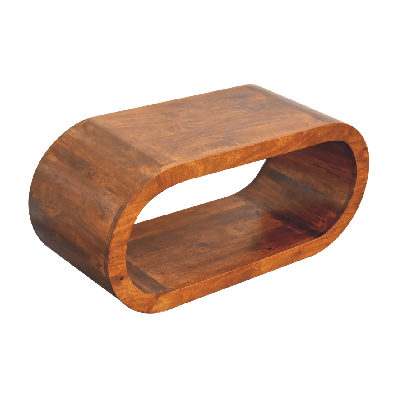 Solid Mango Wood Chestnut Finished Wall Mounted Media Unit - Image 6