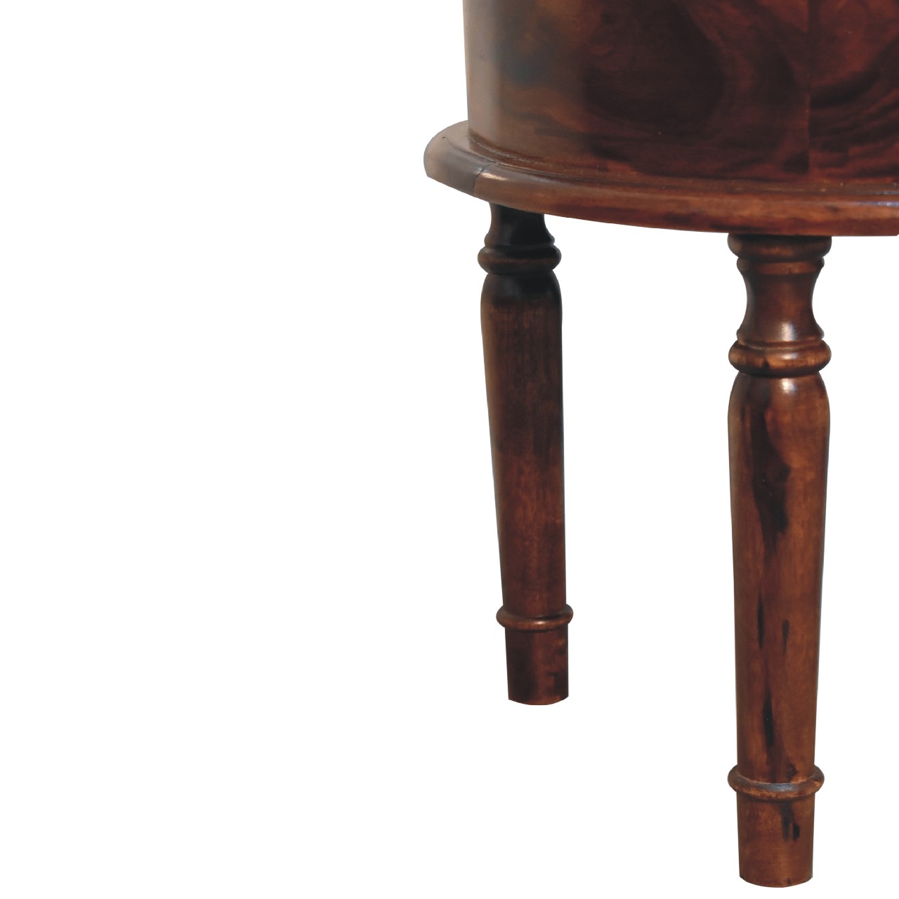 Solid Mango Wood Honey Finished 1 Drawer Turned Leg Bedside - Image 6