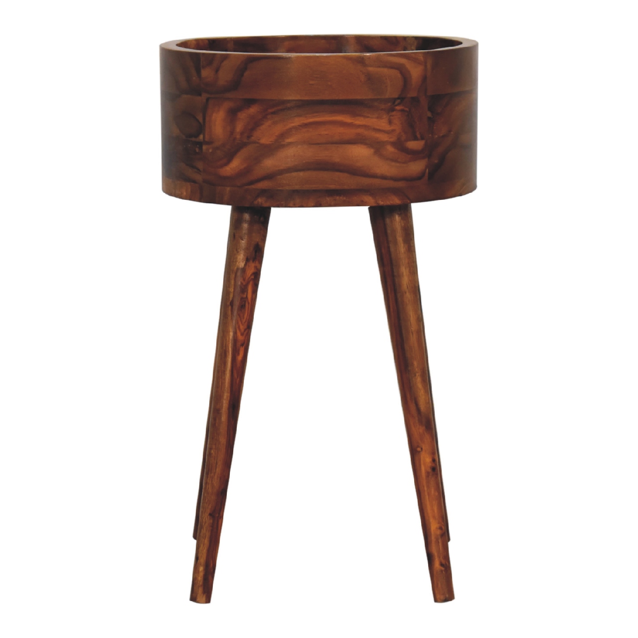 Solid Mango Wood Honey Caramel 1 Door Alina Bedside - Image 10