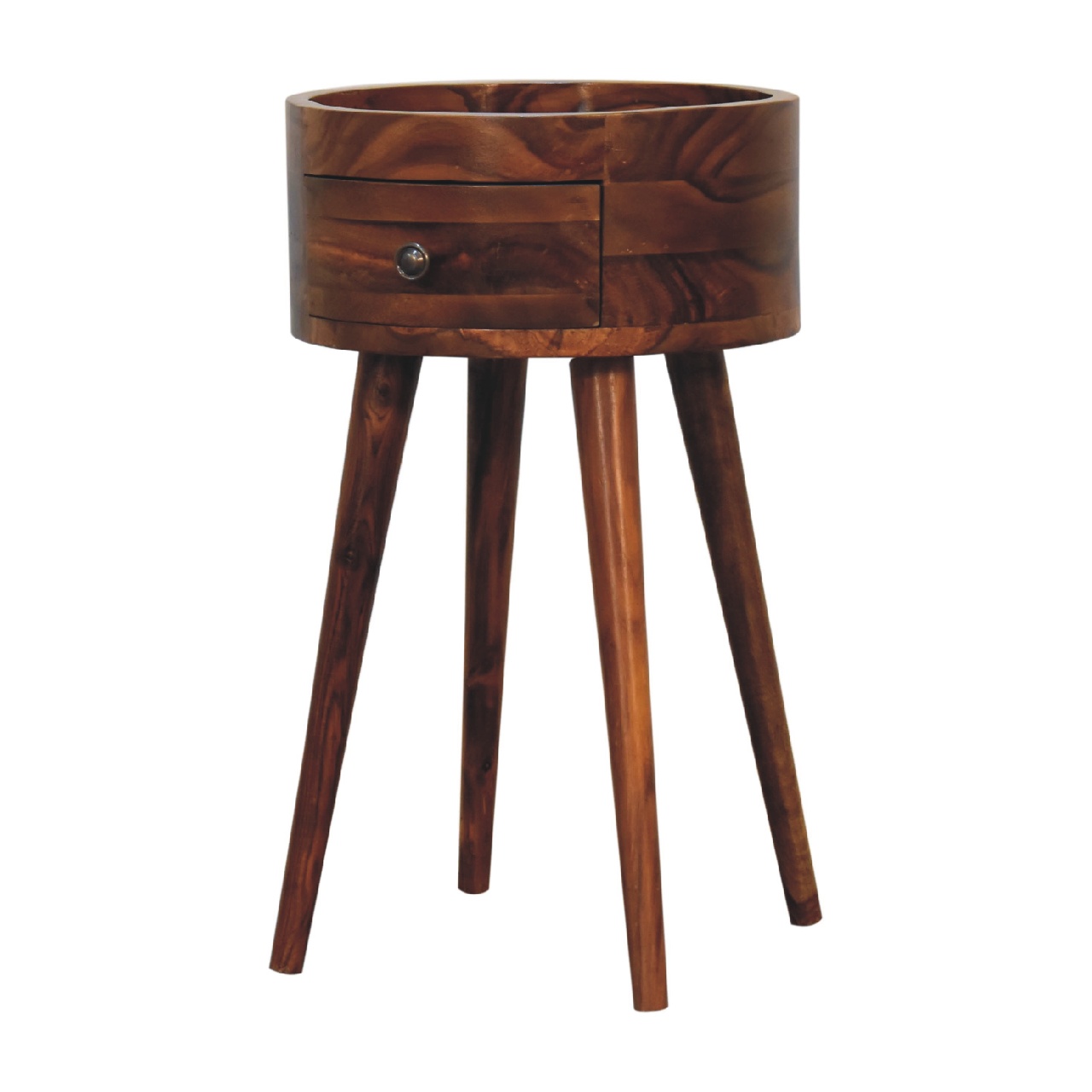 Solid Mango Wood Honey Caramel 1 Door Alina Bedside - Image 2