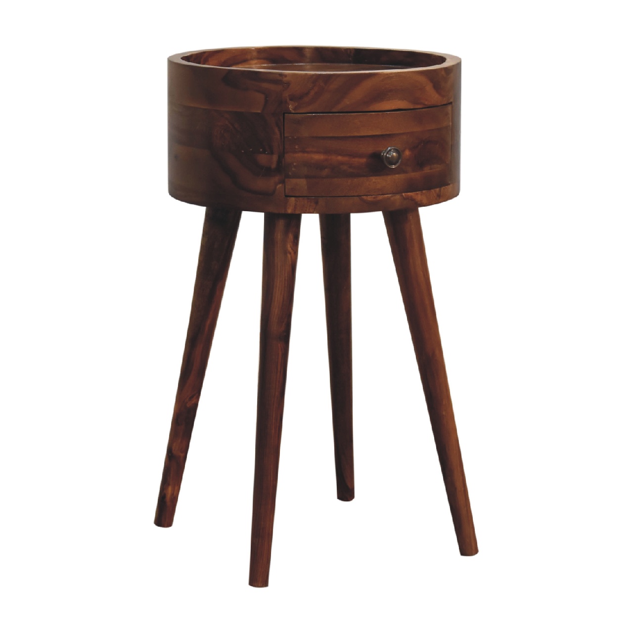 Solid Mango Wood Honey Caramel 1 Door Alina Bedside - Image 3
