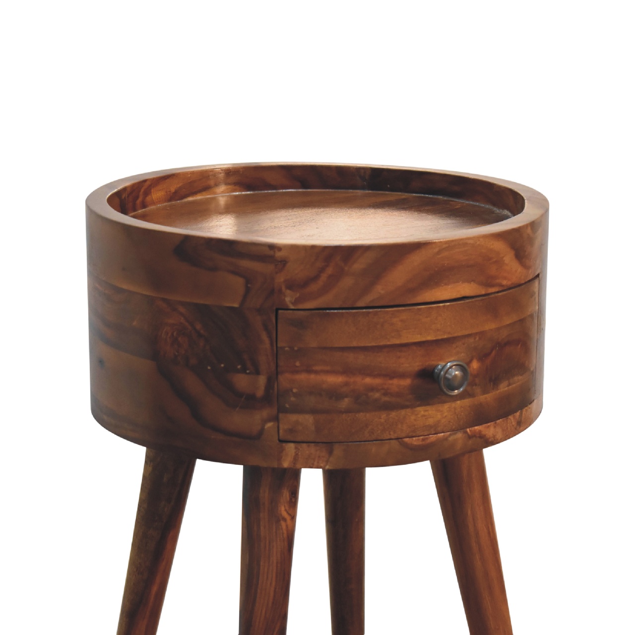 Solid Mango Wood Honey Caramel 1 Door Alina Bedside - Image 4