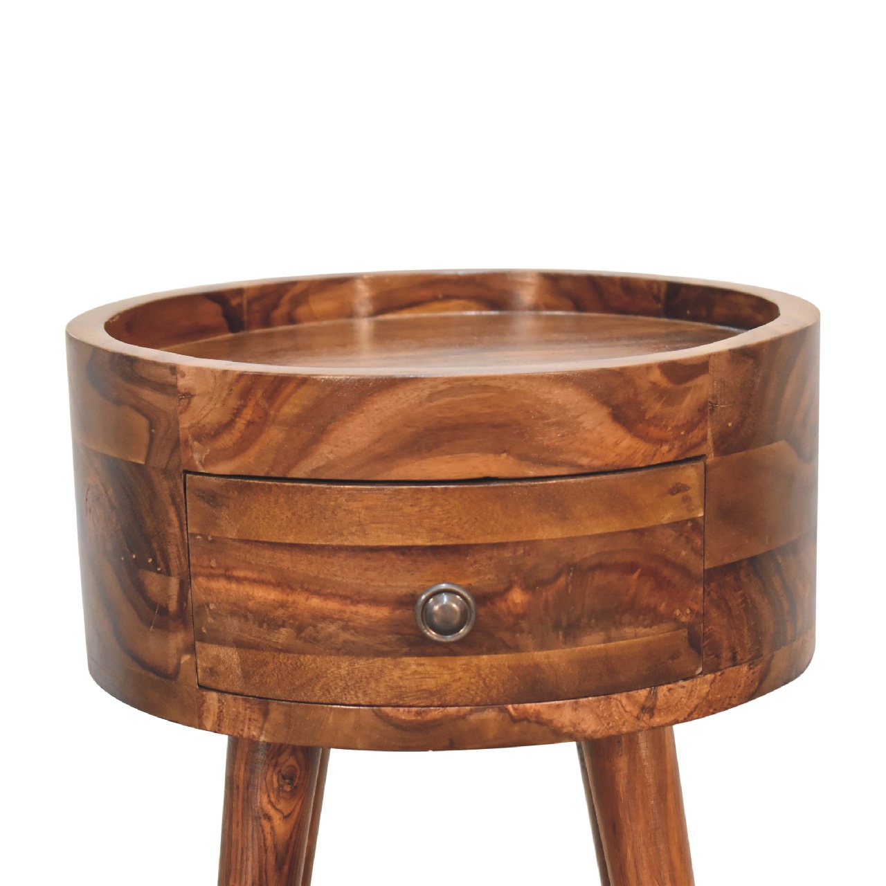 Solid Mango Wood Honey Caramel 1 Door Alina Bedside - Image 5