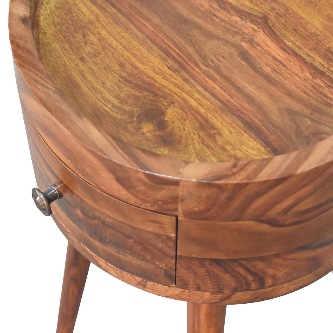 Solid Mango Wood Honey Caramel 1 Door Alina Bedside - Image 6