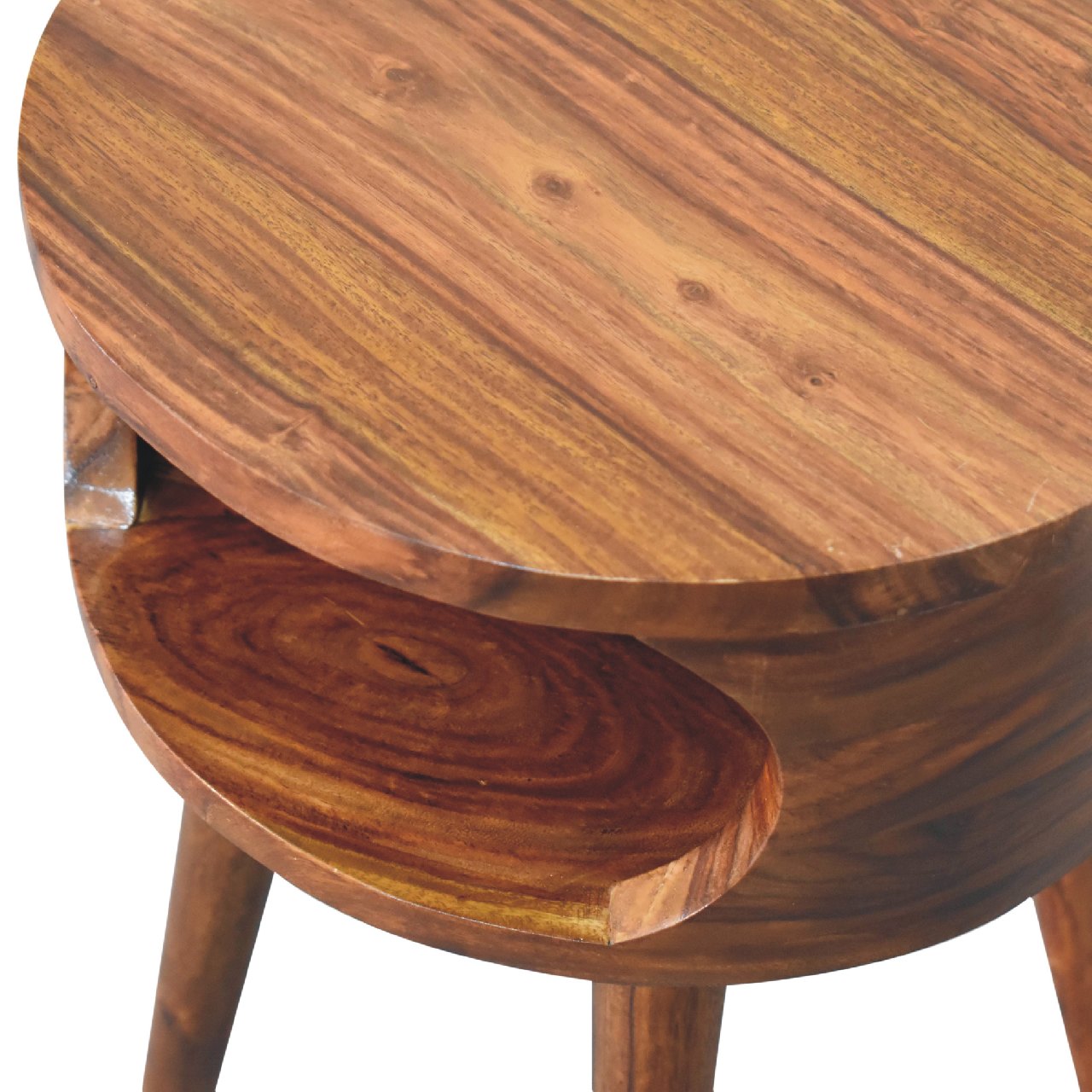 Solid Mango Wood Honey Caramel Apina Open Slot Bedside - Image 6