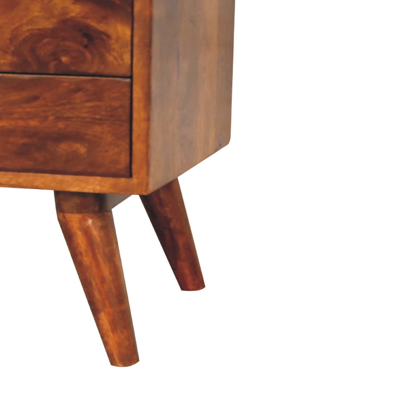 Solid Mango Wood Chestnut Finished Rounded Top Display Cabinet - Image 7