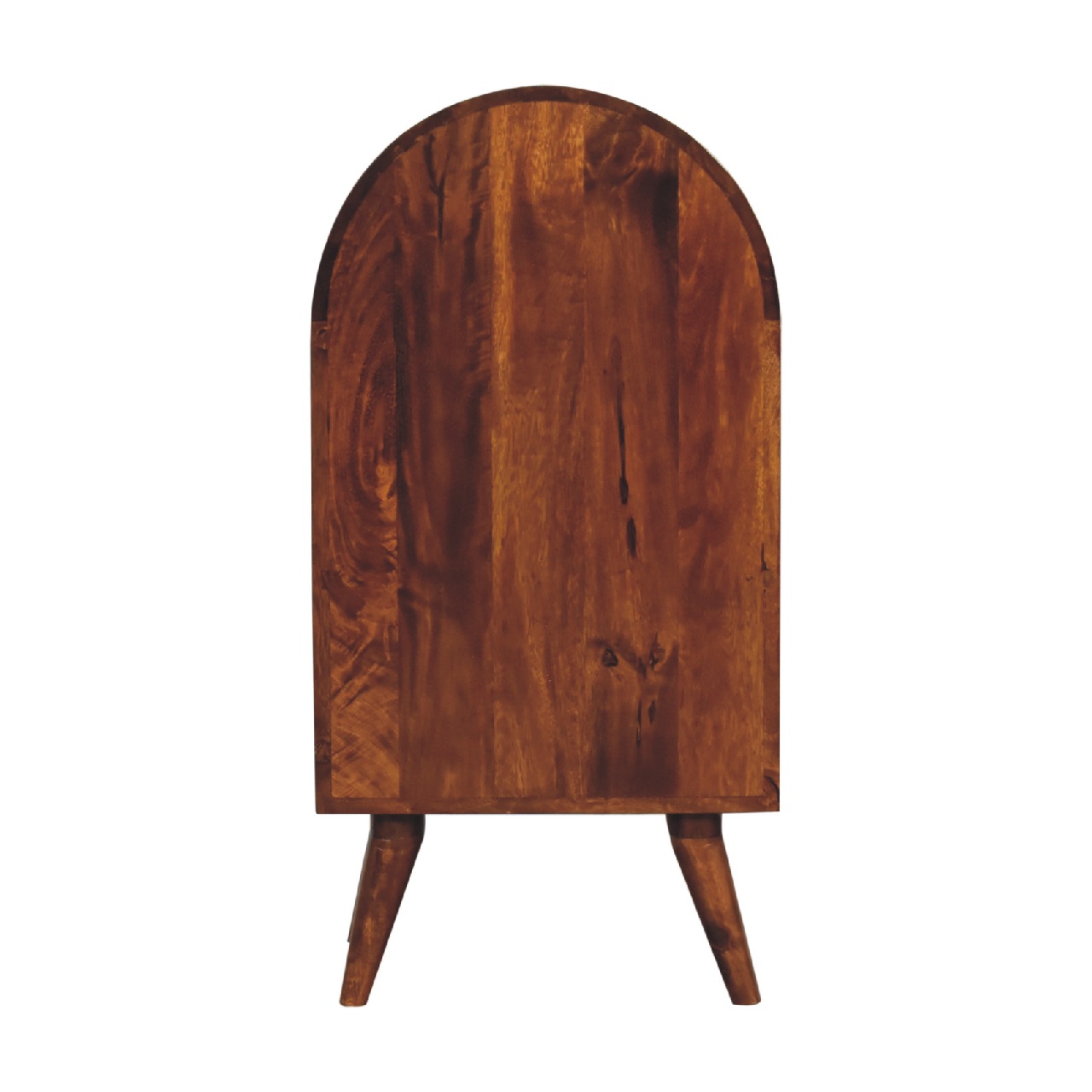 Solid Mango Wood Chestnut Finished Rounded Top Display Cabinet - Image 9