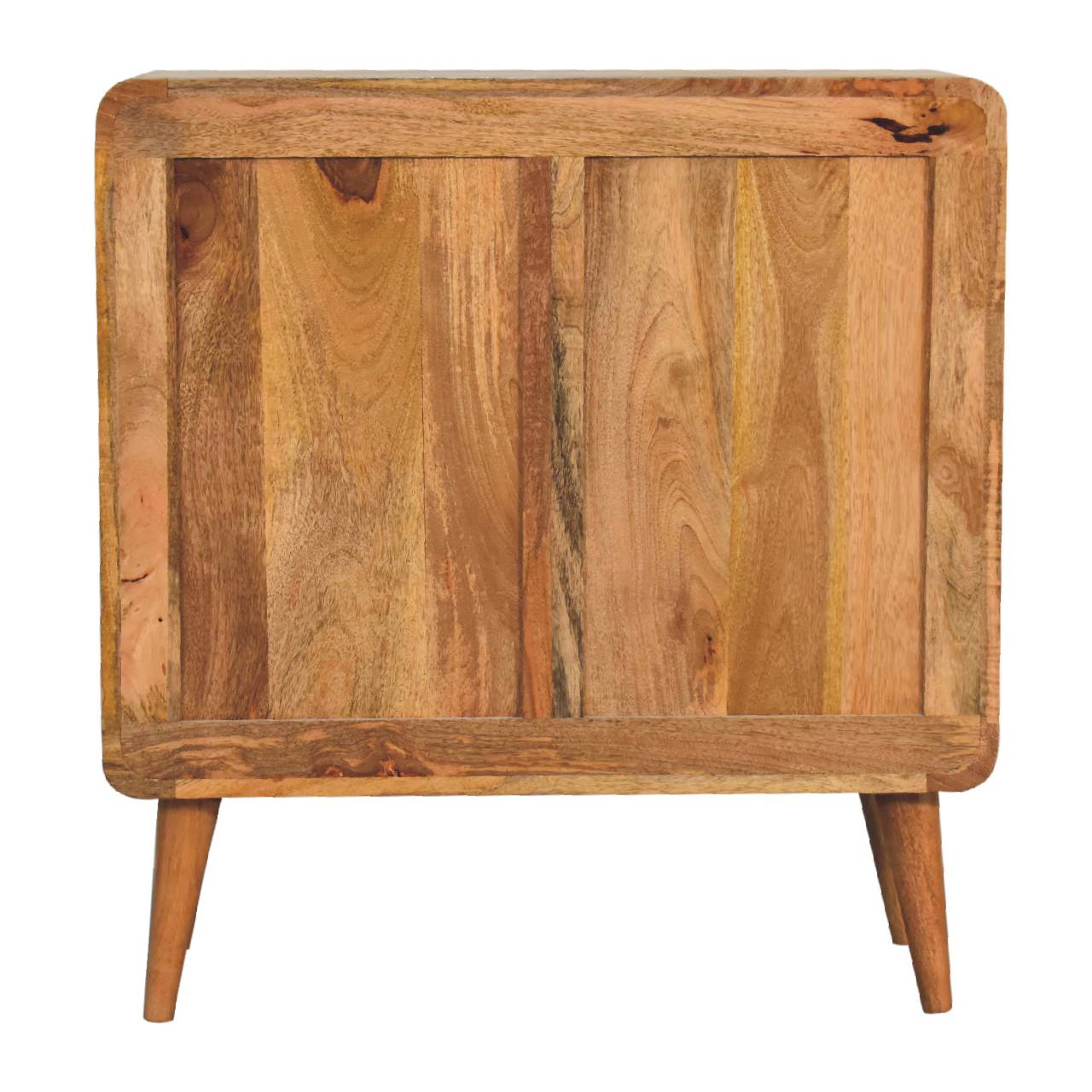 Solid Mango Wood Oak and Rattan Finished Two Door Cabinet - Image 9