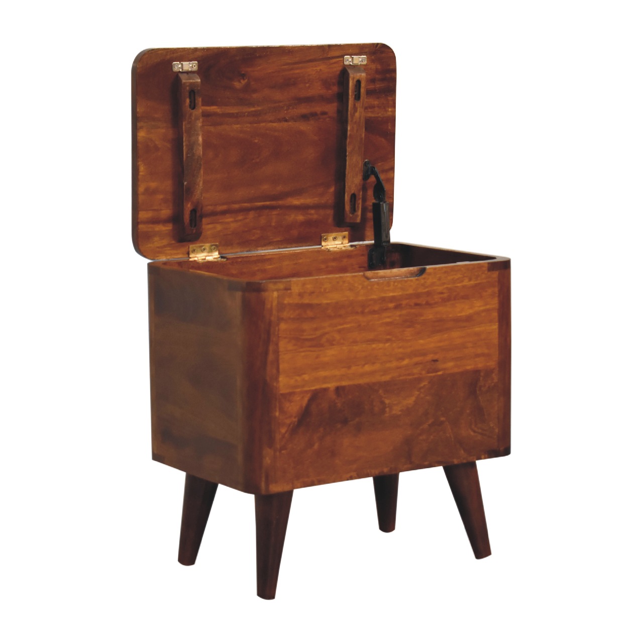 Solid Chestnut Finished Mango Wood Stool - Image 4