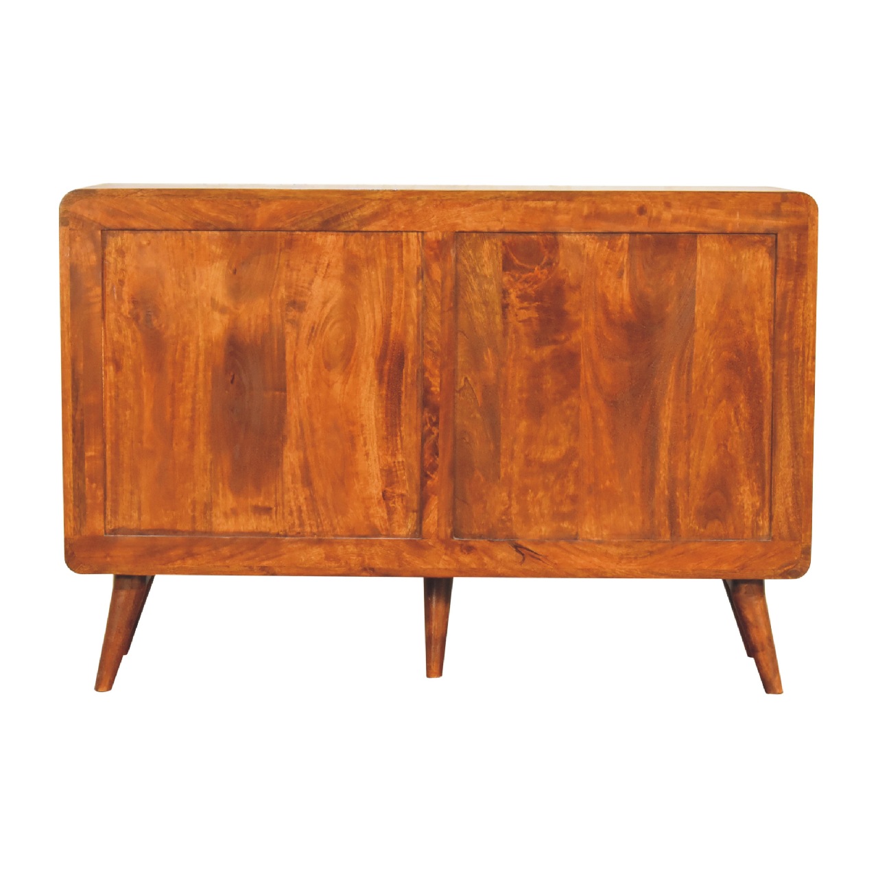 Solid Mango Wood Chestnut Finished Curved 6 Drawer Chest - Image 9