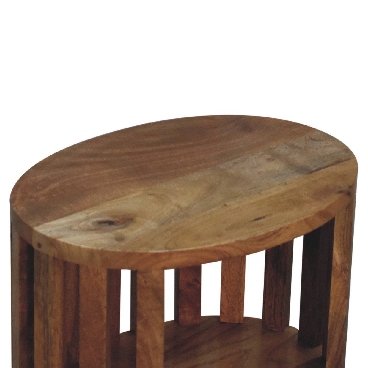 Solid Mango Wood Oak Finished Ariella Single Shelf Bedside - Image 5