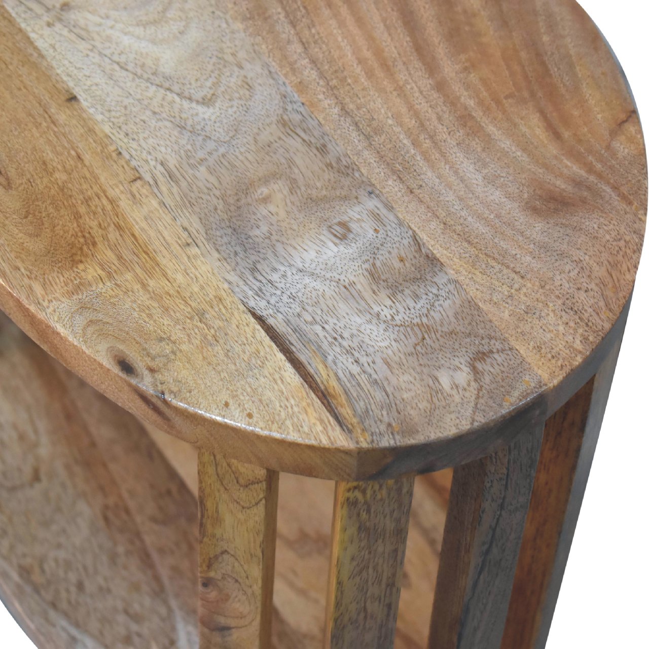 Solid Mango Wood Oak Finished Ariella Single Shelf Bedside - Image 6