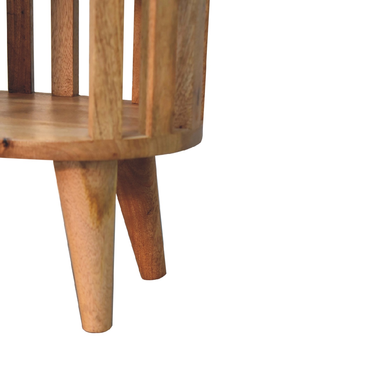 Solid Mango Wood Oak Finished Double Shelf Ariella Bedside - Image 7