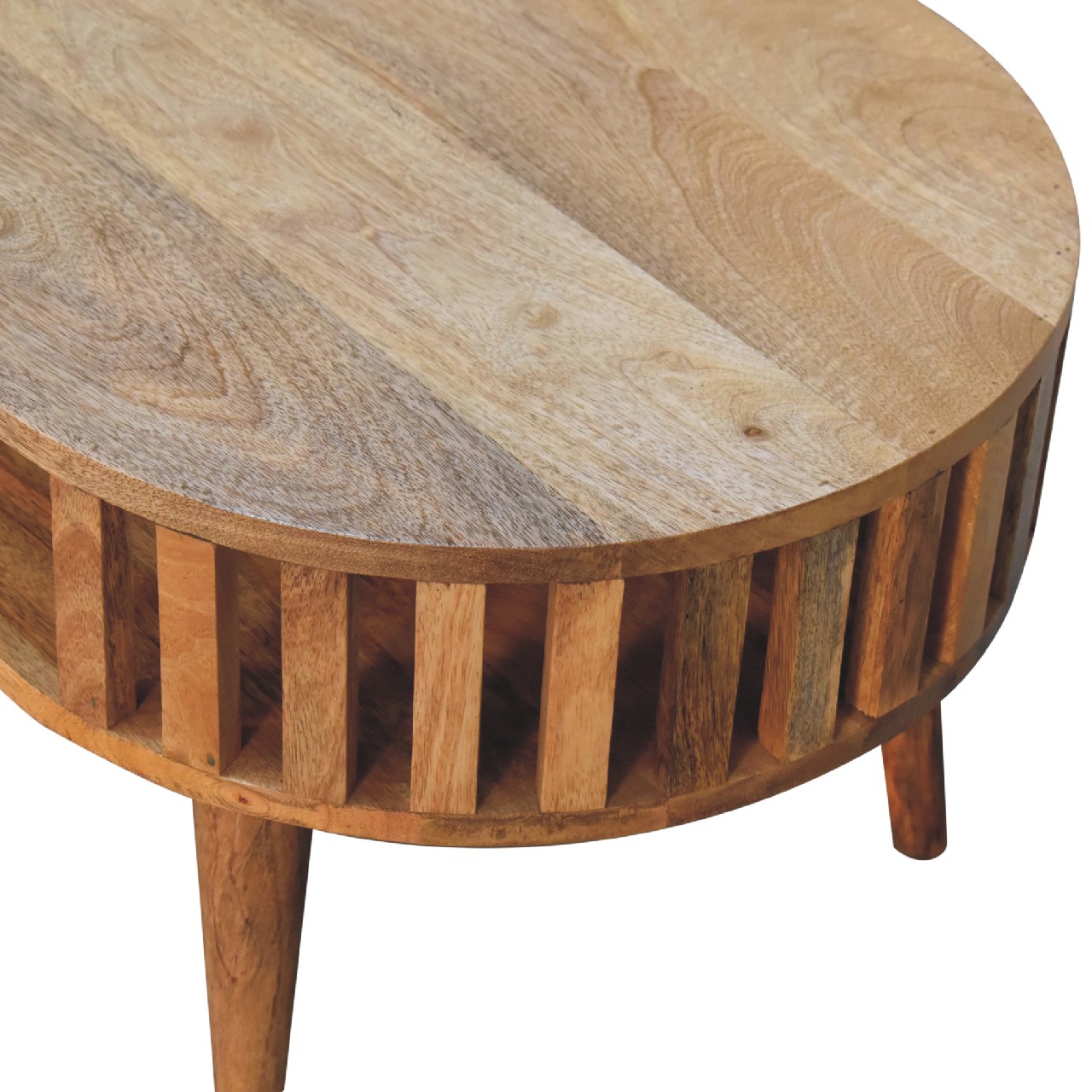 Solid Mango Wood Oak Finished Japanese Style Ariella Coffee Table - Image 6