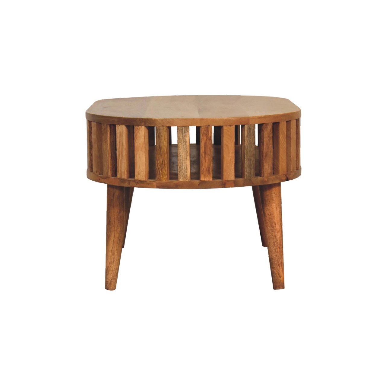 Solid Mango Wood Oak Finished Japanese Style Ariella Coffee Table - Image 8