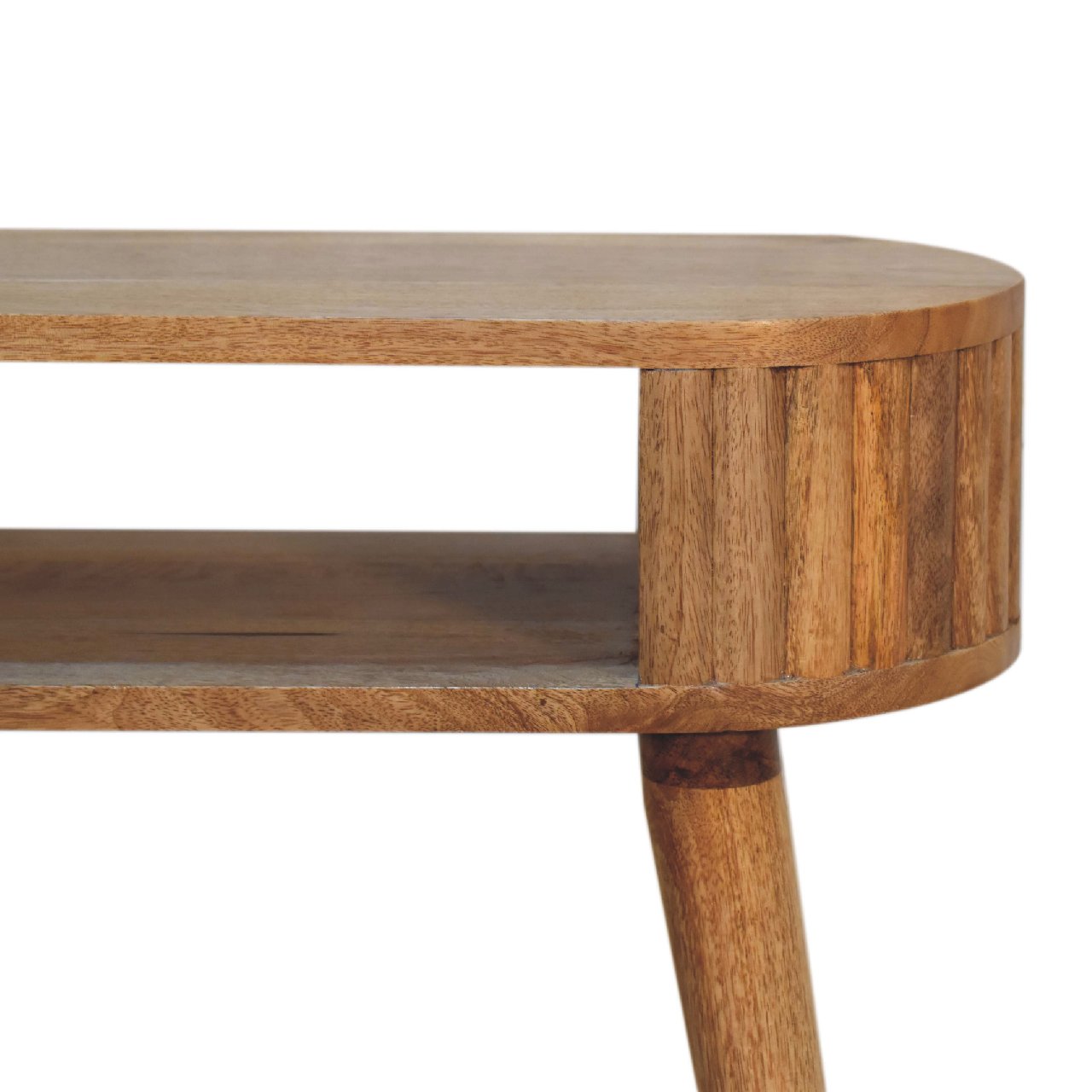 Solid Mango Wood Oak Finished 1 Drawer Writing Desk - Image 6