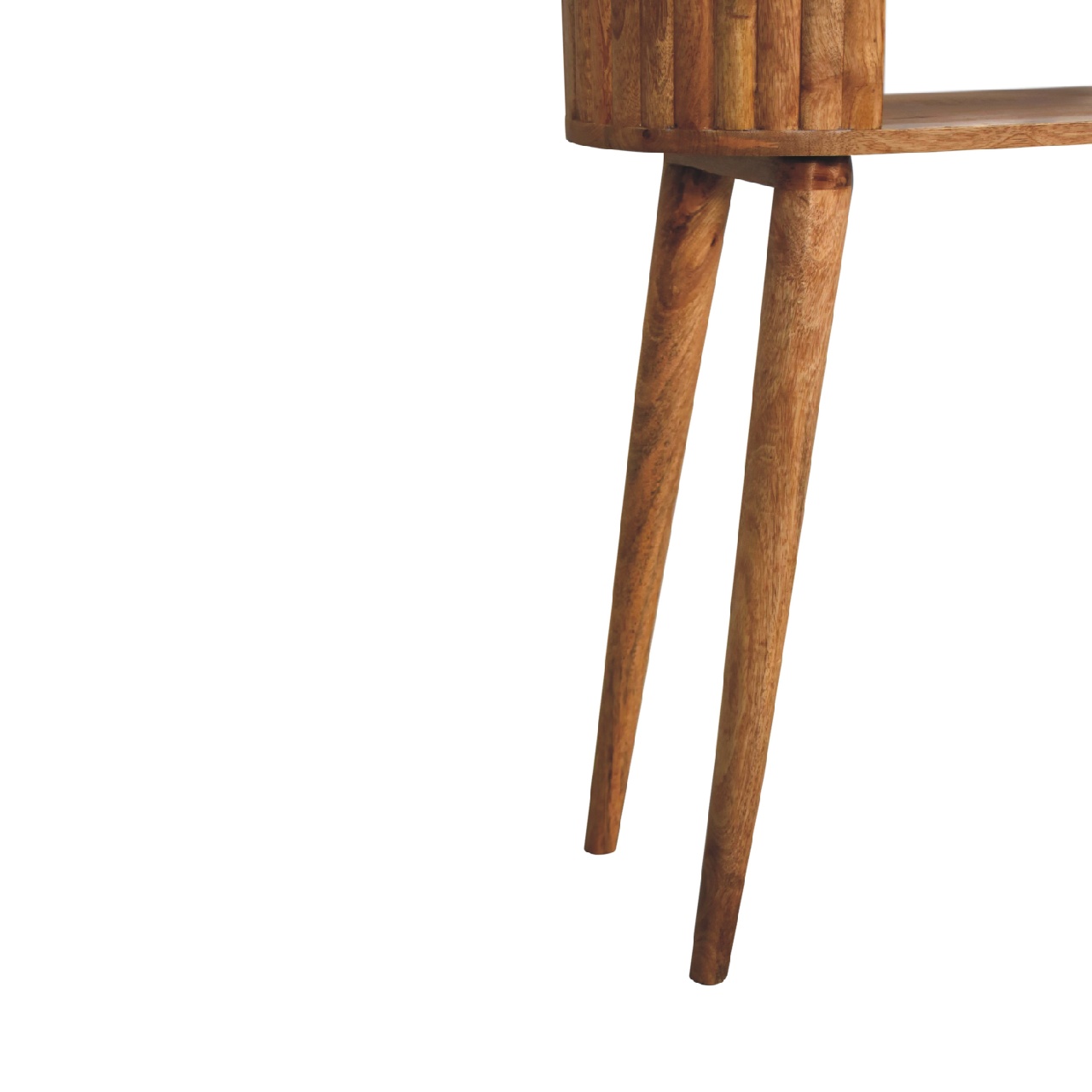 Solid Mango Wood Oak Finished 1 Drawer Writing Desk - Image 7
