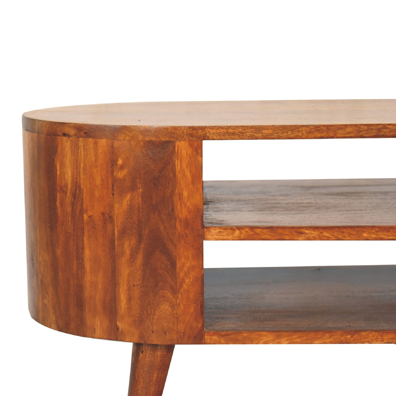 Solid Mango Wood Chestnut Finished 2 Slots Cortez Media Unit - Image 4