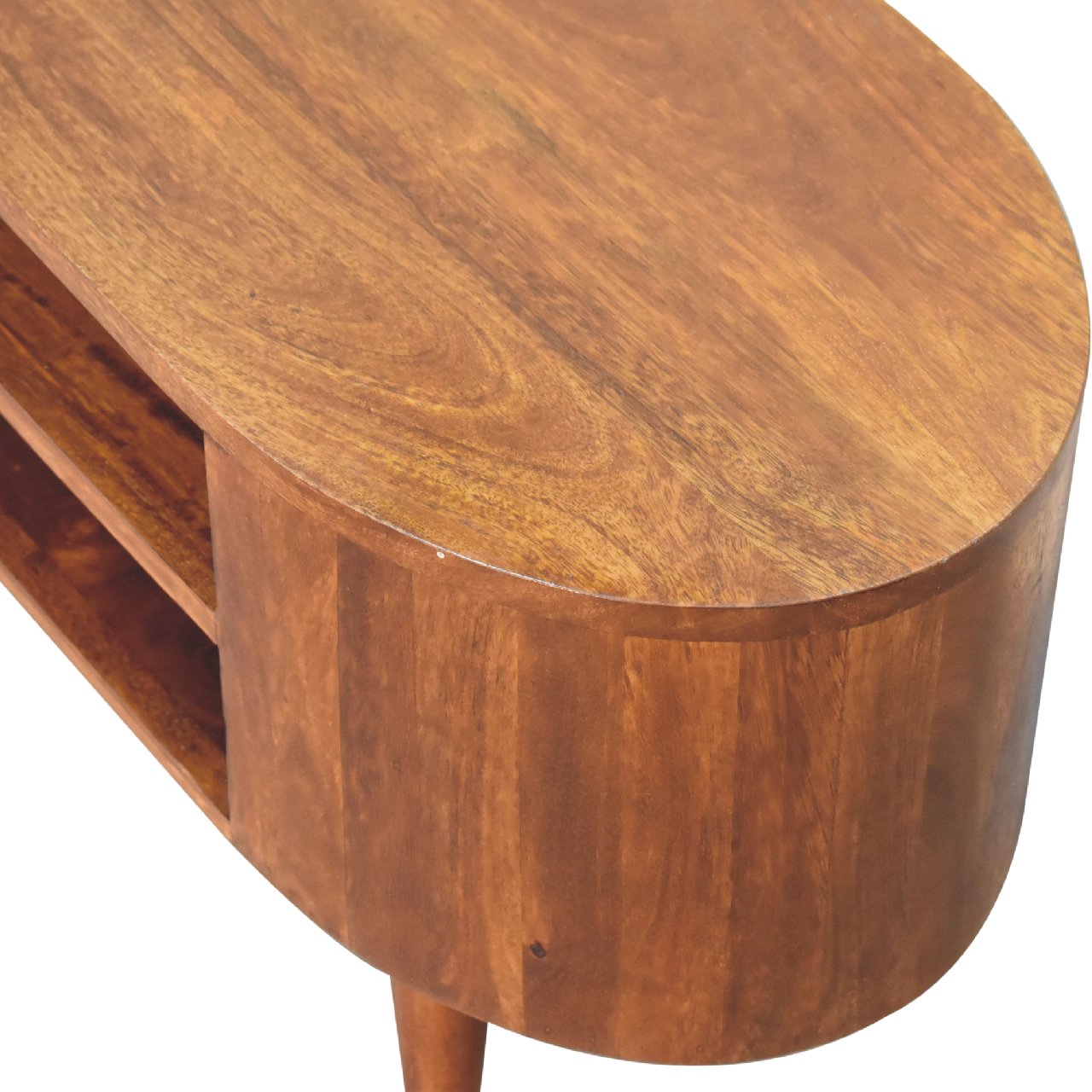 Solid Mango Wood Chestnut Finished 2 Slots Cortez Media Unit - Image 7