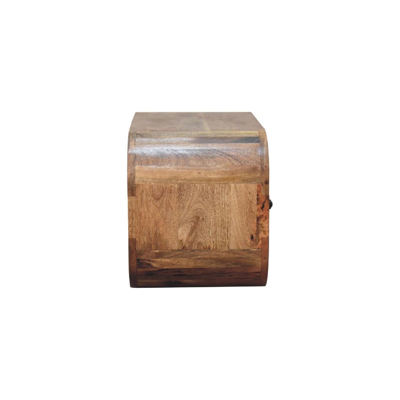 Solid Mango Wood Oak Finished 2 Drawer Curved Edge Media Unit - Image 8