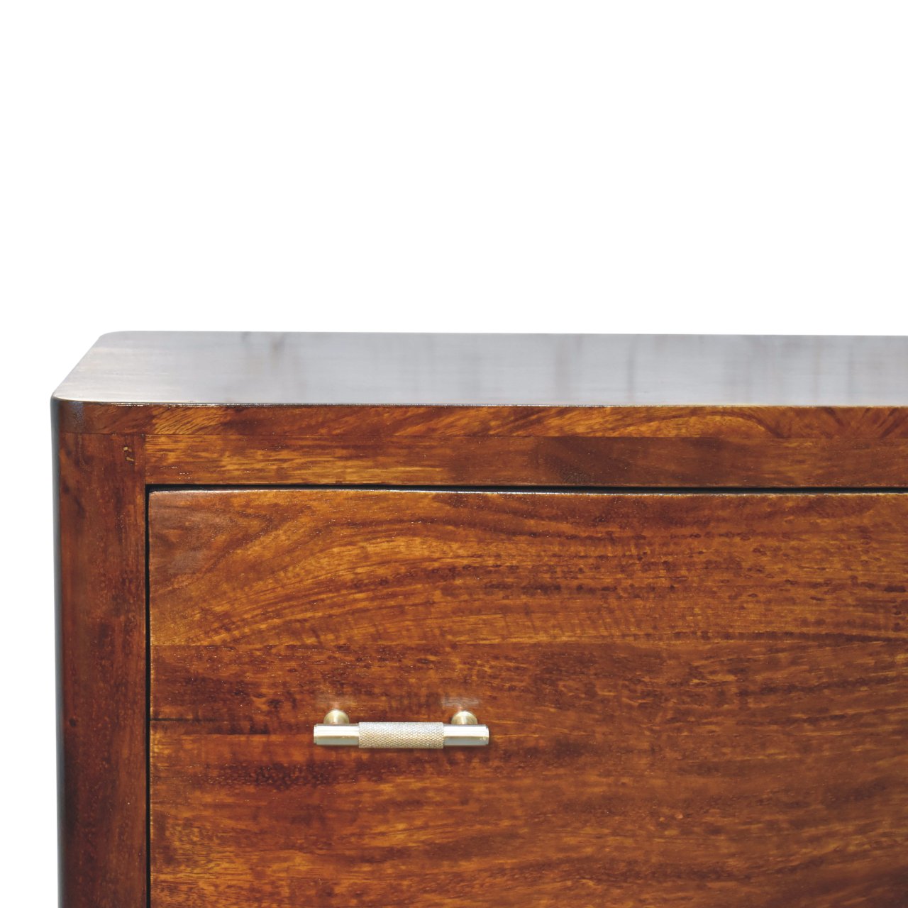 Solid Mango Wood Chestnut Finished Luca Chest of 3 Drawers - Image 4