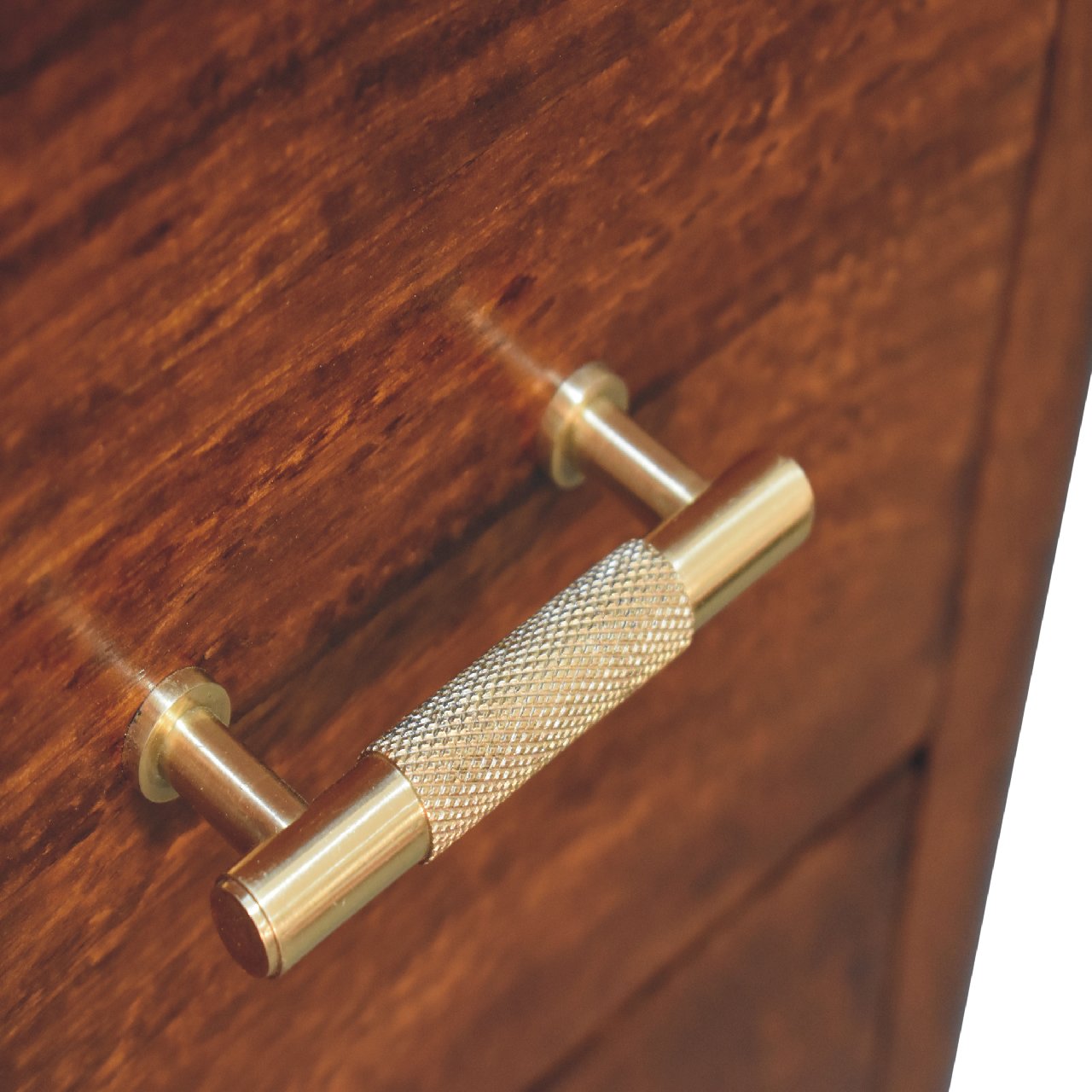 Solid Mango Wood Chestnut Finished Luca Chest of 3 Drawers - Image 7