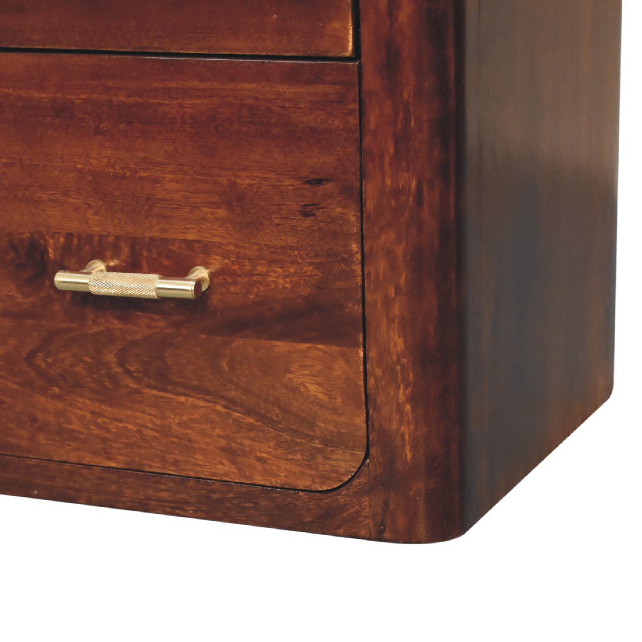 Solid Mango Wood Chestnut Finished Luca Chest of 3 Drawers - Image 8