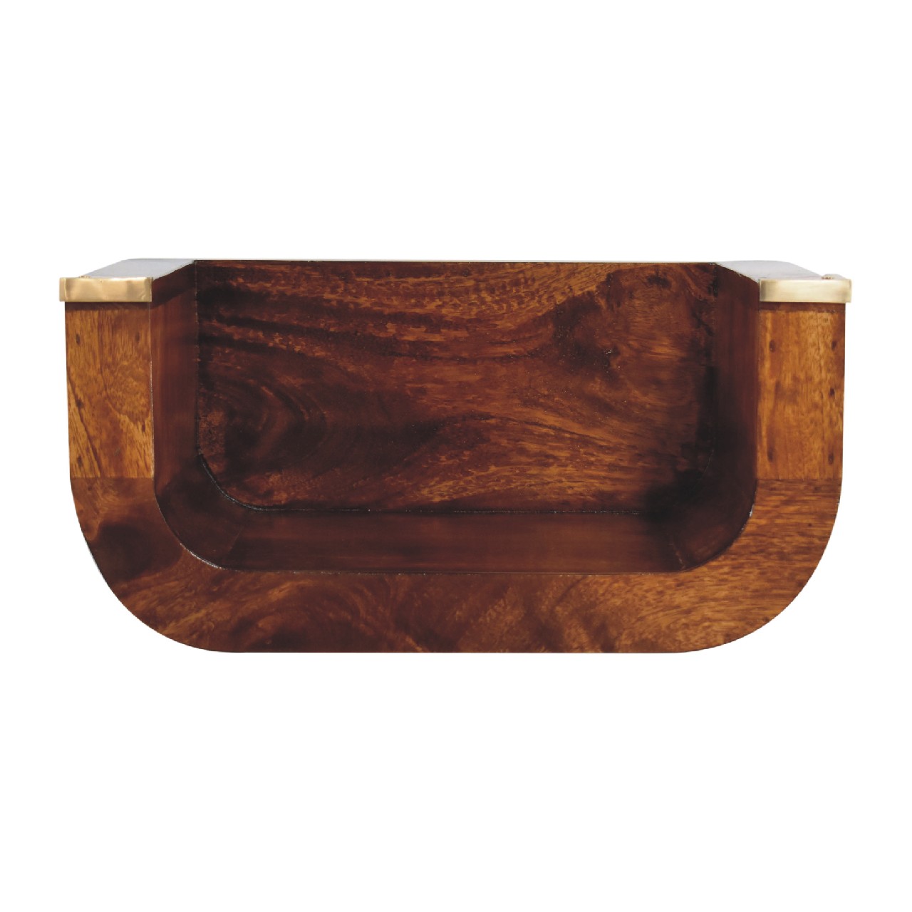 Solid Mango Wood Chestnut Finished Indira Floating Bedside