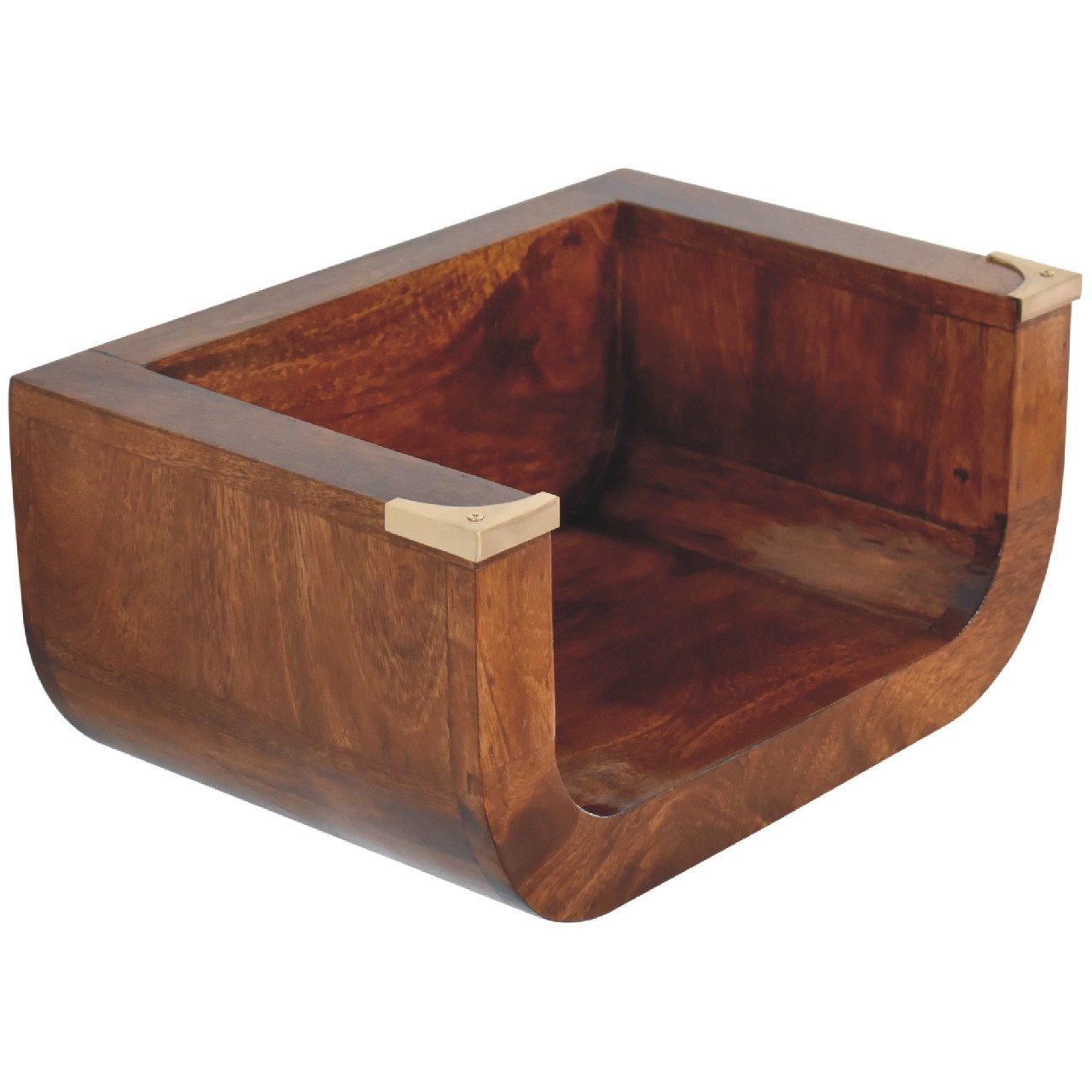 Solid Mango Wood Chestnut Finished Indira Floating Bedside - Image 4