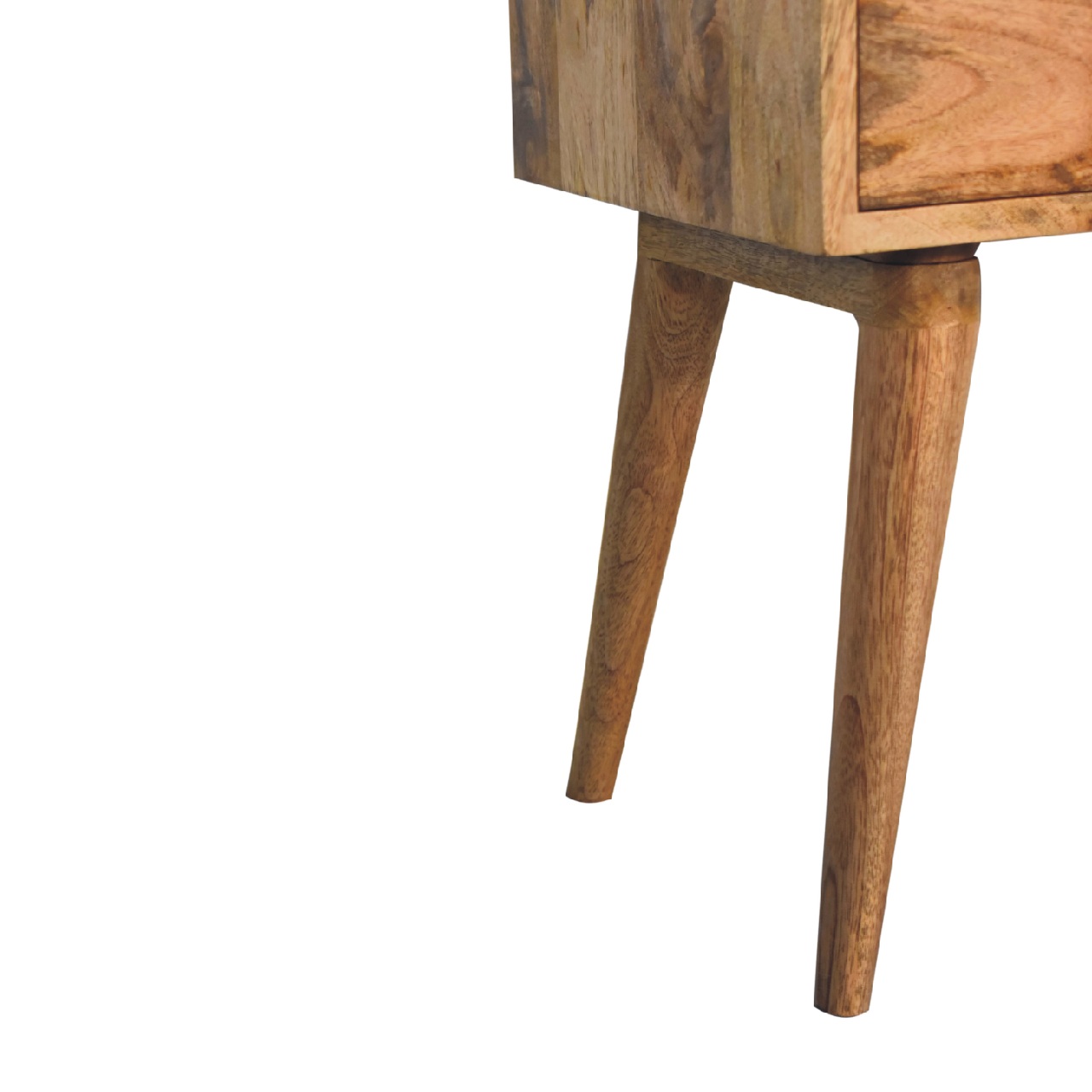 Mango Wood Oak Finished 1 Drawer 1 Slot Collective Bedside - Image 7
