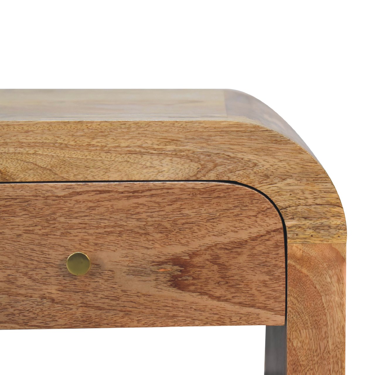Solid Mango Wood Oak Finished 1 Drawer Darcy Bedside - Image 4