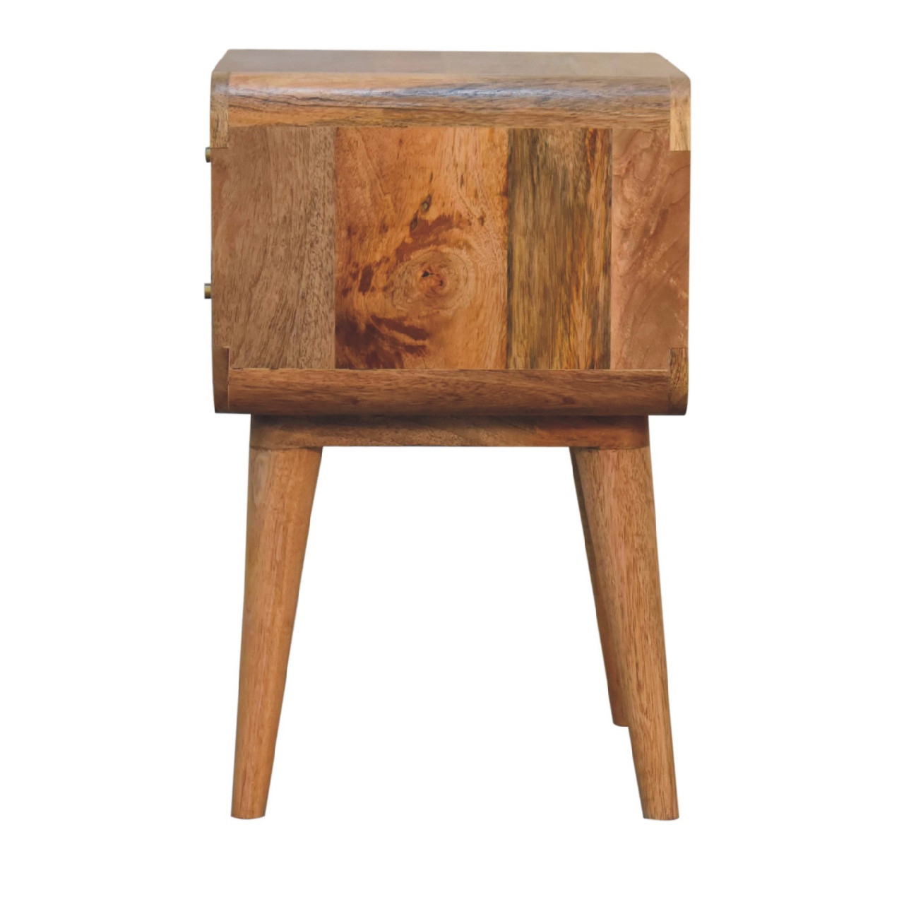 Solid Mango Wood Oak & Rattan Finished 2 Doors Larrisa Bedside - Image 8