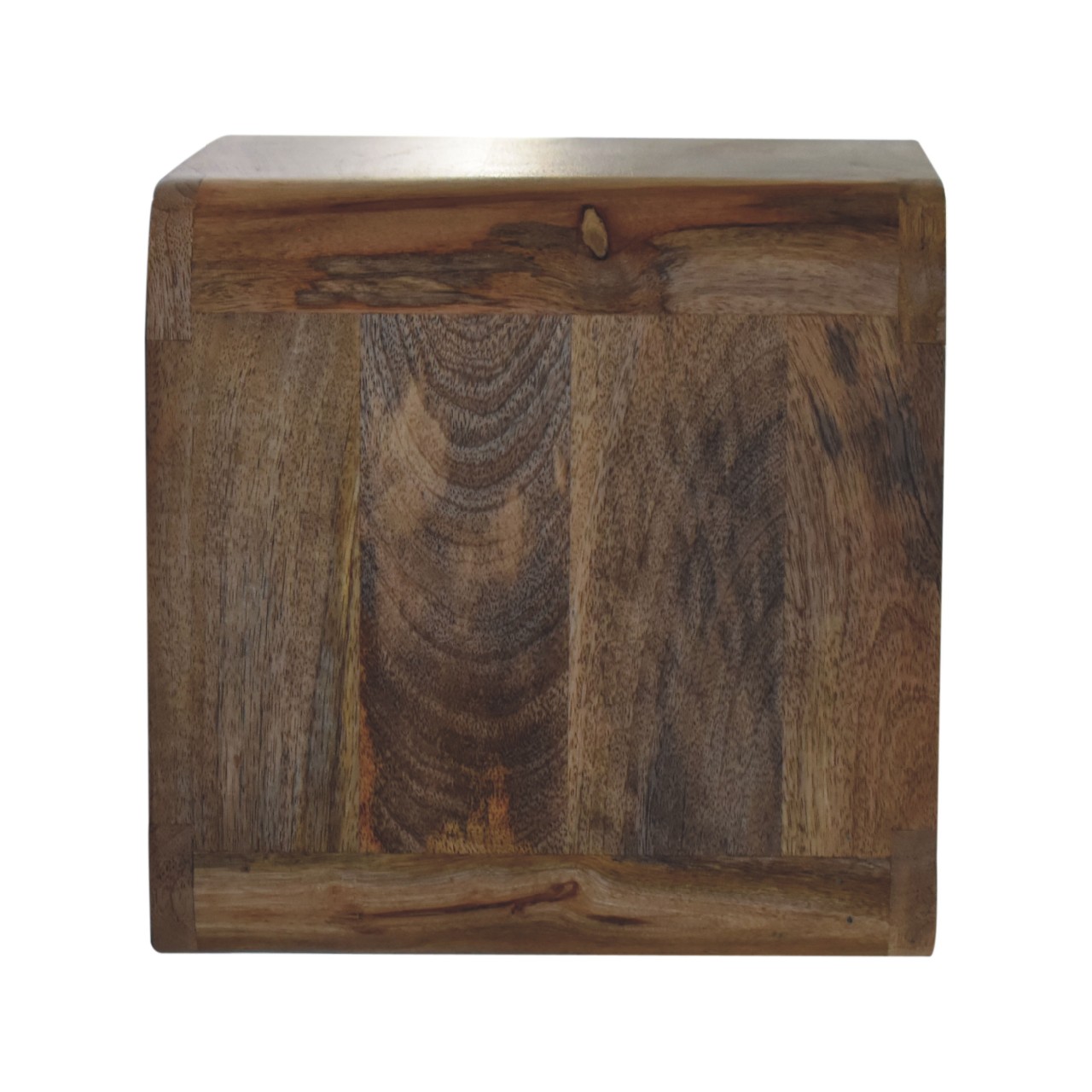 Solid Mango Wood Oak Finished Open Curved Wall Mounted Bedside - Image 7