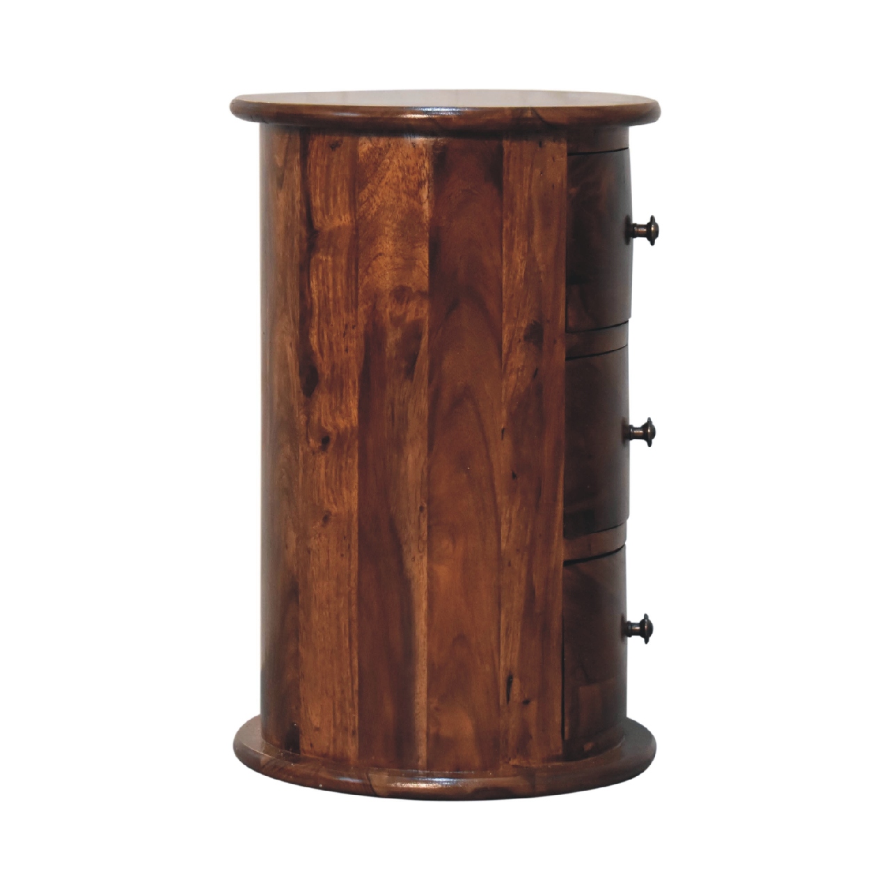 Solid Sheesham Wood Chestnut Finished 3 Drawer Drum - Image 7