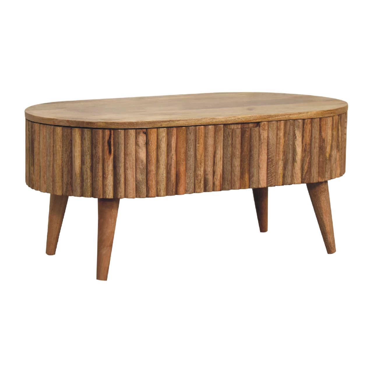 Solid Mango Wood Oak Finished Mokka Coffee Table - Image 3