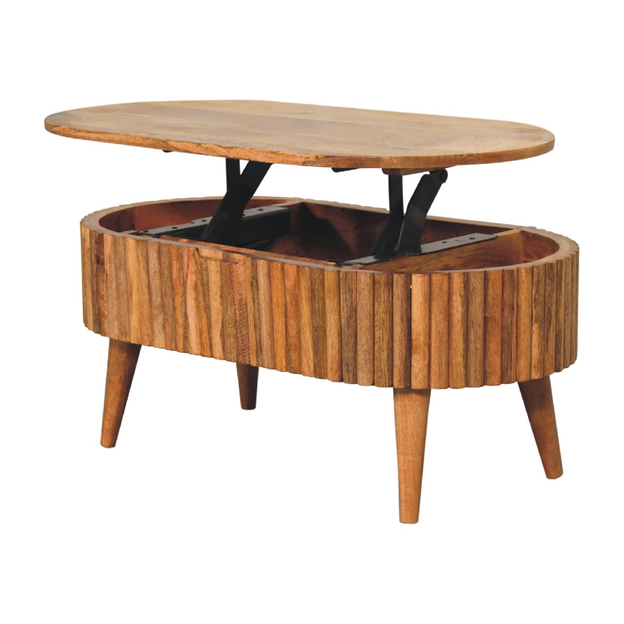 Solid Mango Wood Oak Finished Mokka Coffee Table - Image 4