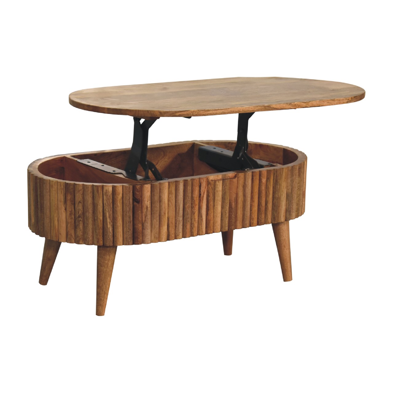 Solid Mango Wood Oak Finished Mokka Coffee Table - Image 5