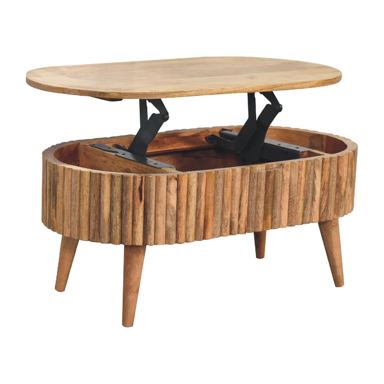 Solid Mango Wood Oak Finished Mokka Coffee Table - Image 7