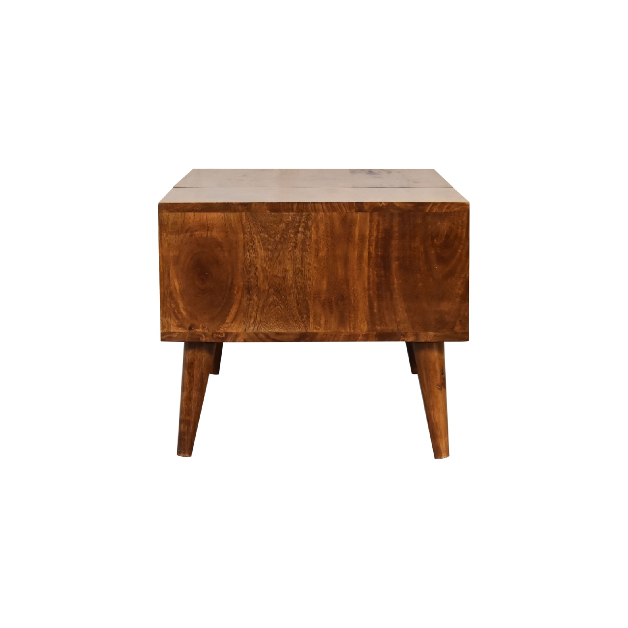 Solid Mango Wood Chestnut Finished 1 Cabinet 2 Slots Media Unit - Image 10