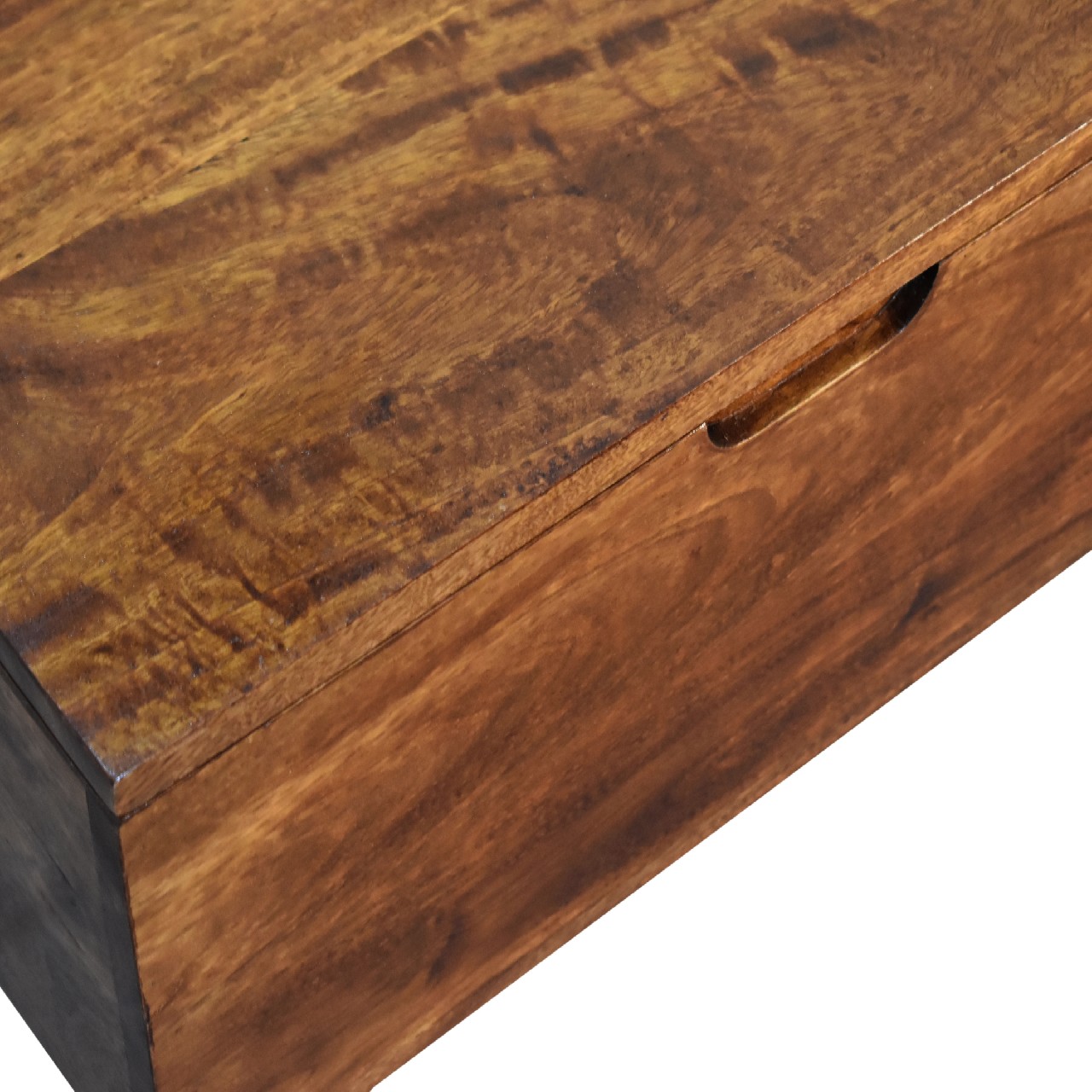 Solid Mango Wood Chestnut Finished 1 Cabinet 2 Slots Media Unit - Image 5
