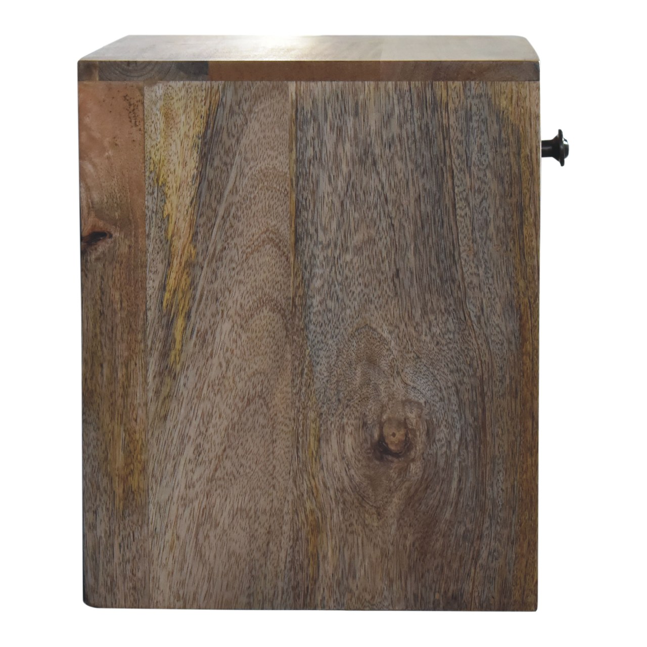 Solid Mango Wood Oak Finished 1 Drawer Floating Mini Classic Bedside - Image 8