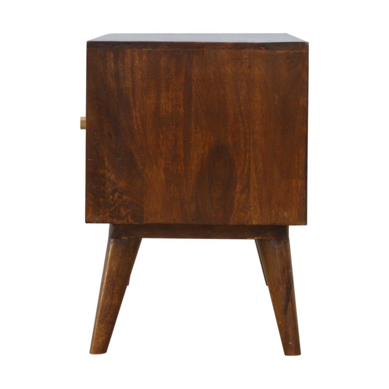Solid Mango Wood Chestnut Finished 2 Door Gold Art Pattern Sideboard - Image 8
