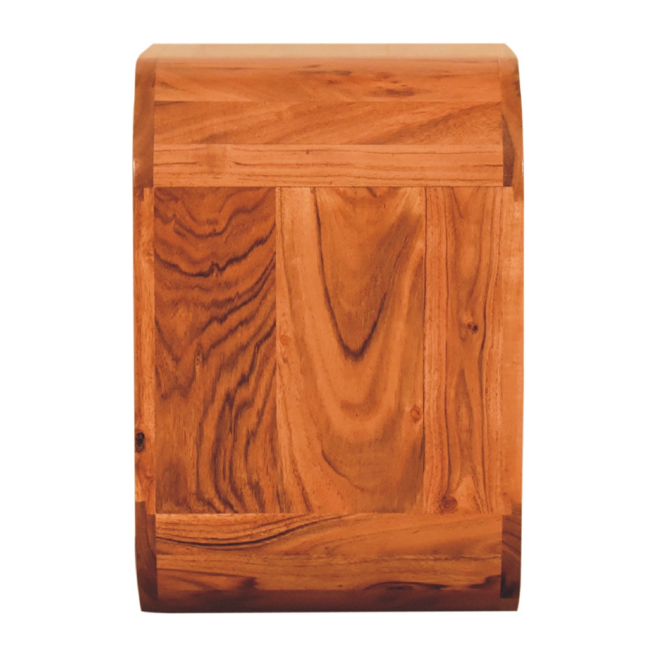 Solid Mango Wood Solid Acacia Wood Caramel Finished Round Bedside - Image 6