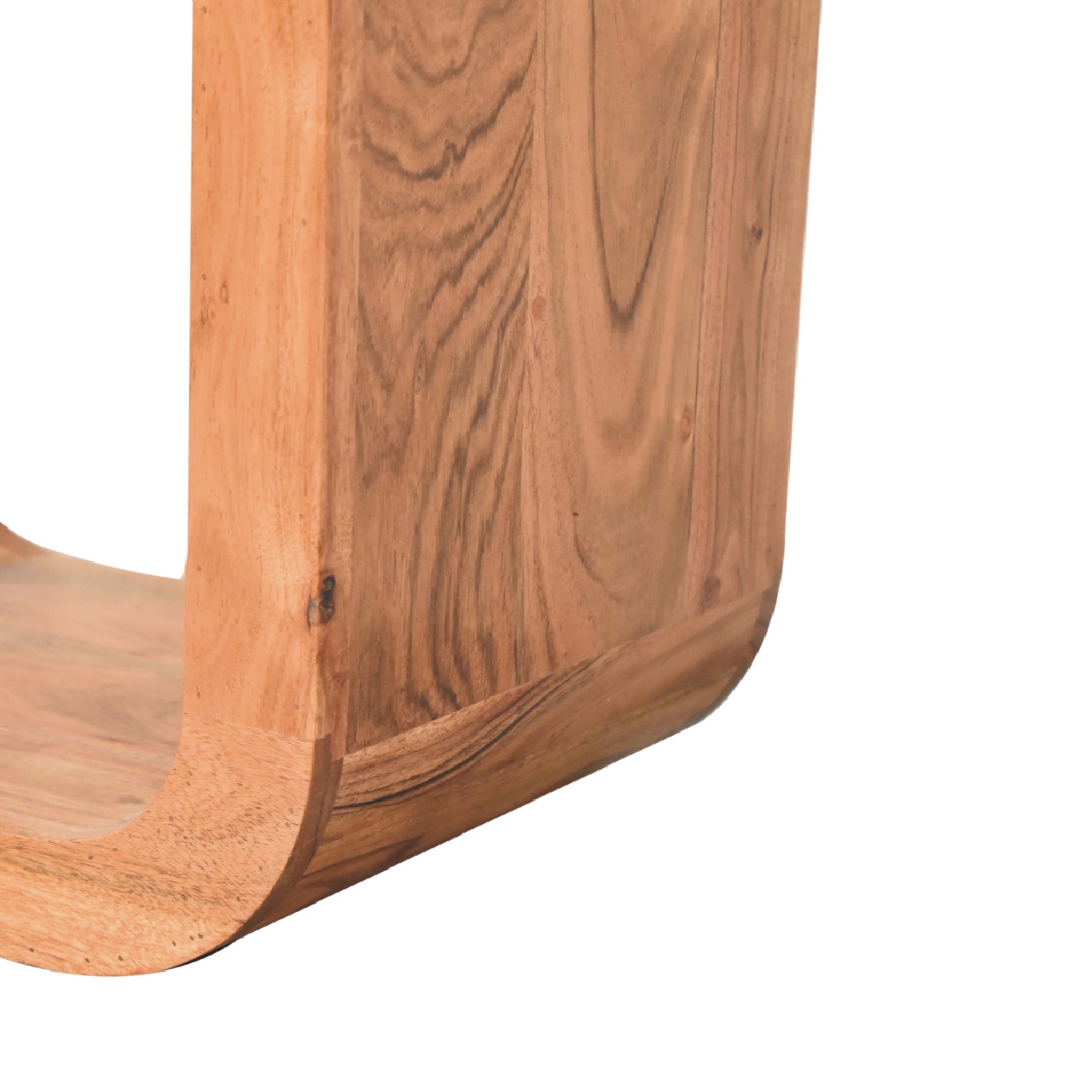 Solid Mango Wood Solid Acacia Wood Caramel Finished Round Bedside - Image 7