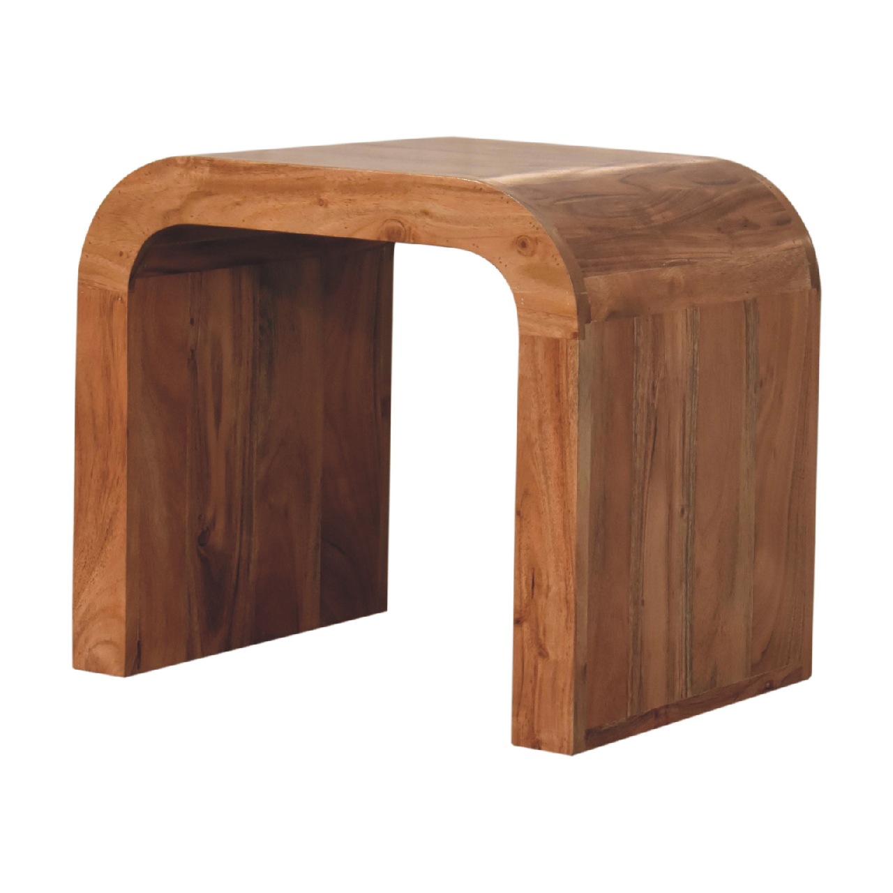 Solid Mango Wood Honey Caramel Finished Acacia Darcy End Table - Image 3