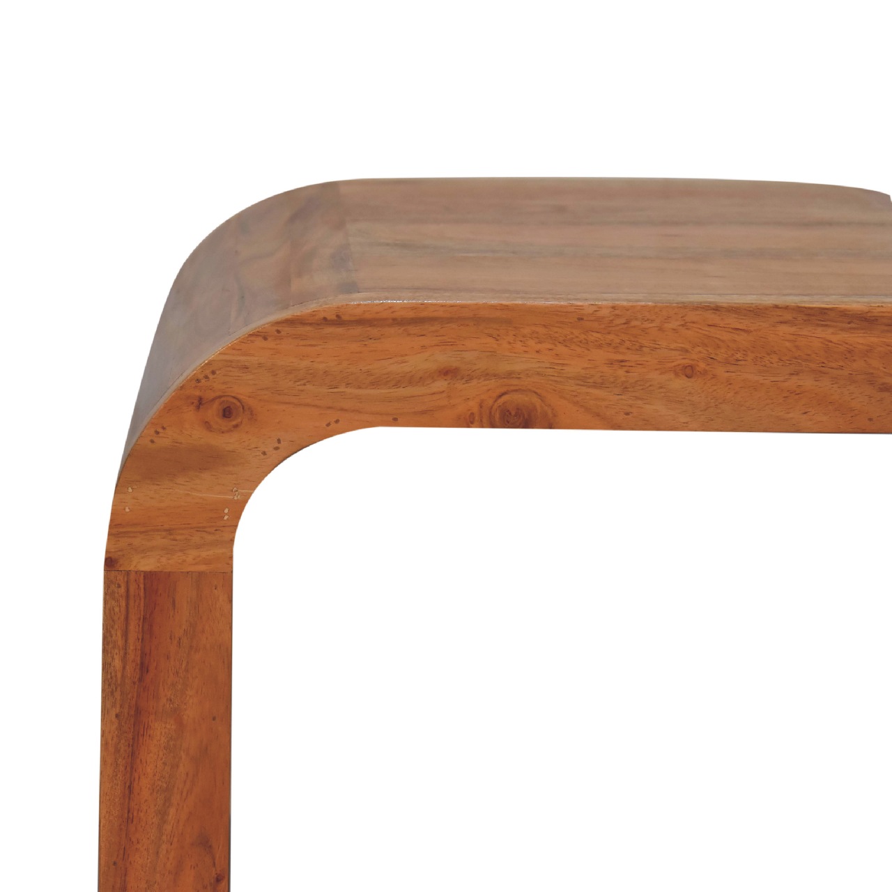 Solid Mango Wood Honey Caramel Finished Acacia Darcy End Table - Image 4