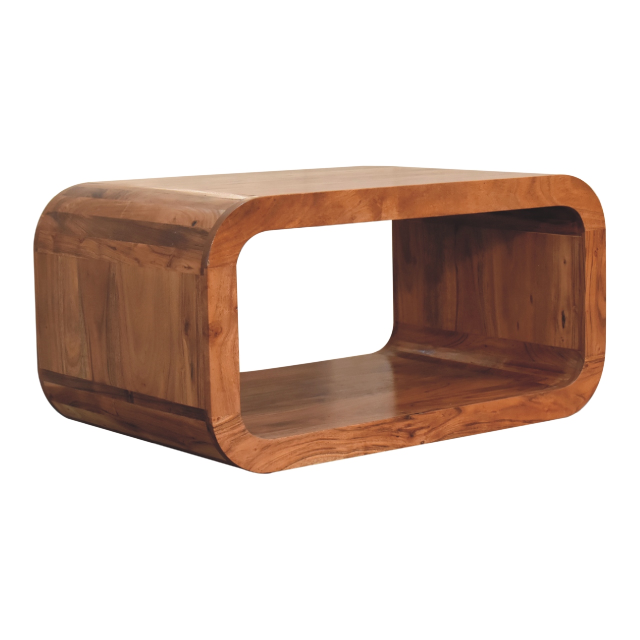 Solid Mango Wood Solid Acacia Wood Caramel Finish Darcy Media Unit - Image 2